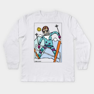 Grandpa ski freestyle. Kids Long Sleeve T-Shirt